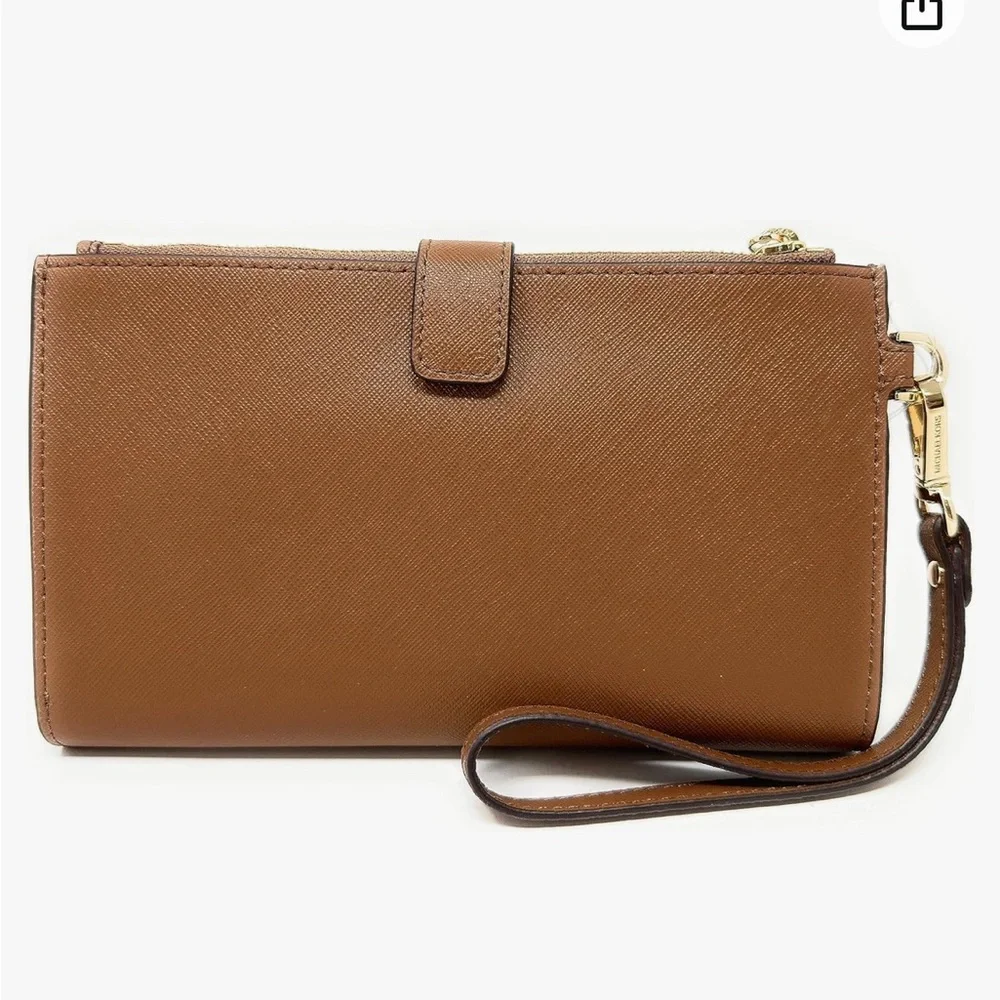 Michael Kors Women's Jet Set Travel Double Zip Wristlet Wallet Saffiano Leather
